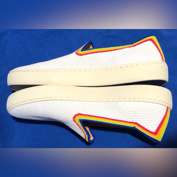 Rothy's White Slip-Ons with Colorful Trim - Picture 10 of 11